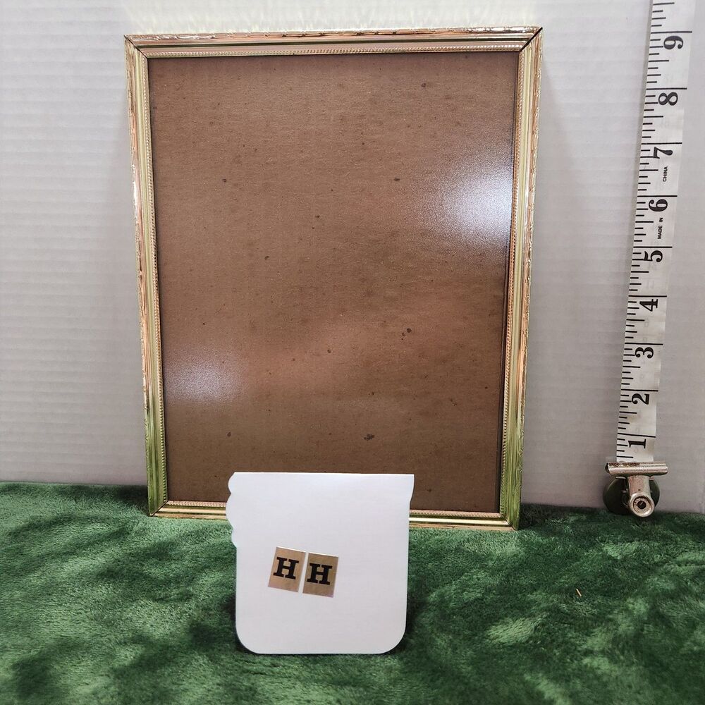 VINTAGE ETCHED BRASS 8 X 10” PHOTO PICTURE FRAME EASEL BACK